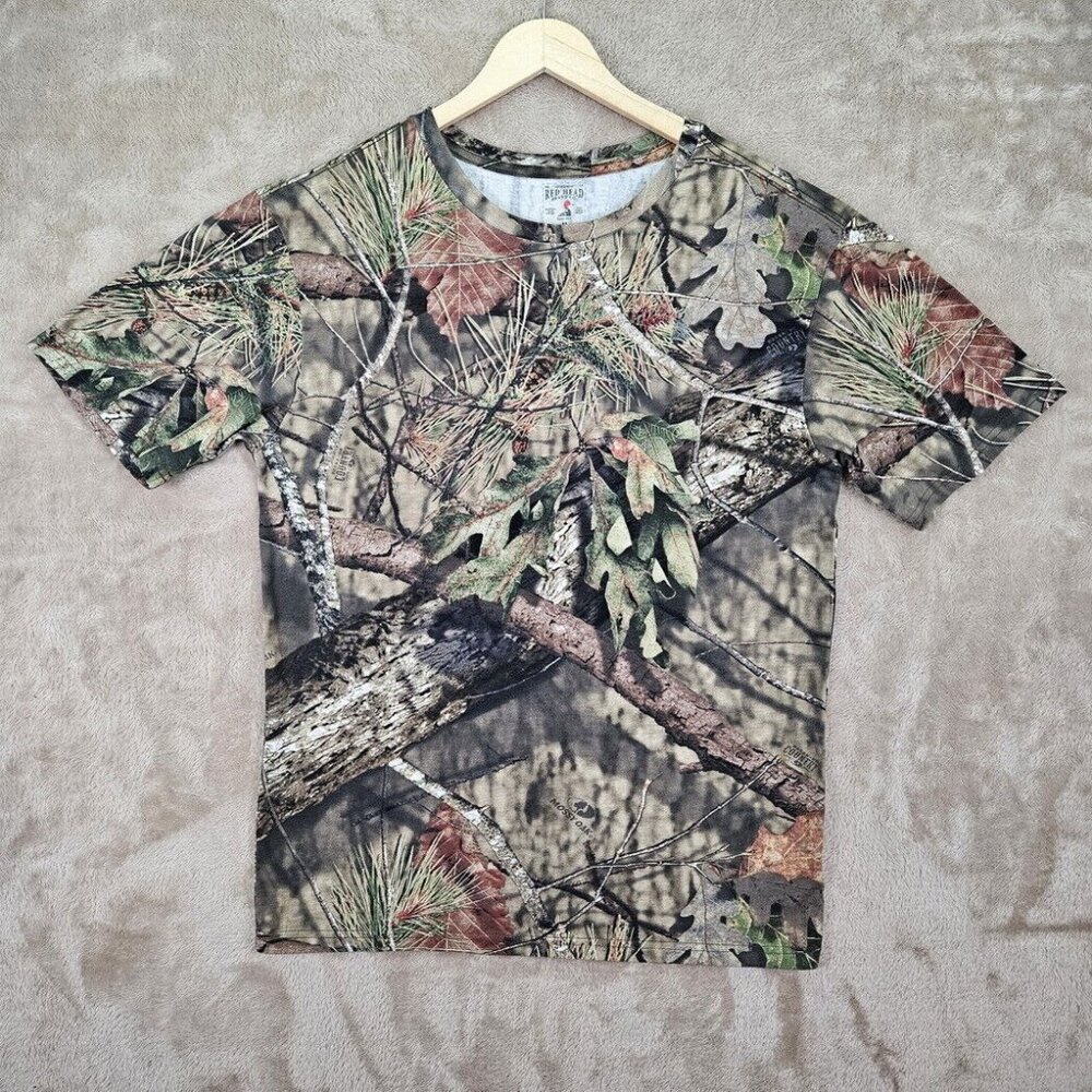Red Head Brand Co T-Shirt Mens Size M Mossy Oak Break Up Camouflage Short Sleeve